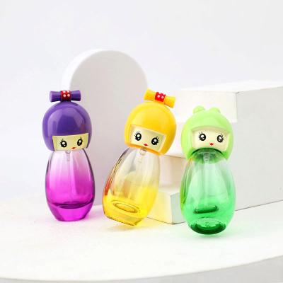 China Glas-Flasche Parfüm der vorzüglichen Karikaturallmählichen Glasparfümflasche Schrauben-Mund-Glas-Flaschen-Reise tragbare verpackte zu verkaufen