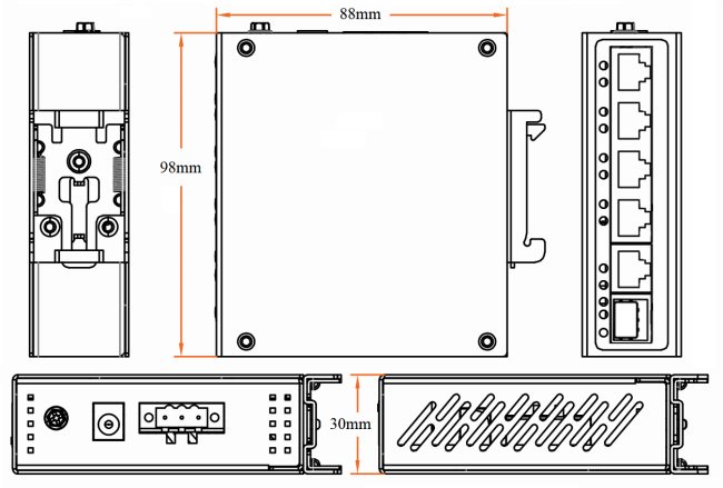 Product dimensions diagram