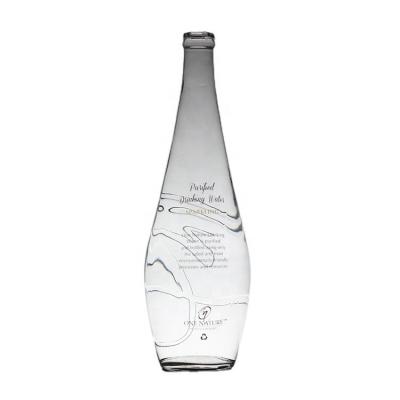 China Transparent Round 700ml 350ml Custom Mineral Water Glass Bottle for Industrial Beverage for sale