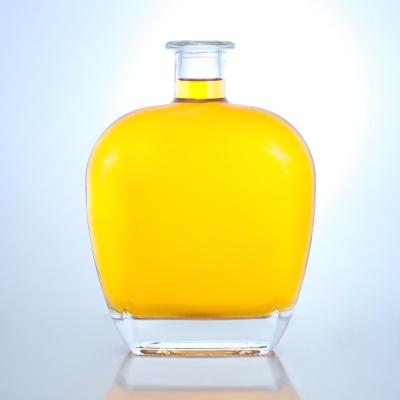 China Clear Round Shape Glass Bottle for Gin Rum Champagne Brandy Whisky 700ml for sale