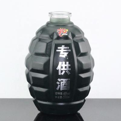 China Unique 500ml Bomb Shaped Glass Bottle for Customized Liquor Packaging for sale