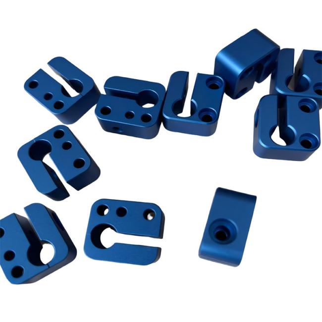 CNC milled aluminum parts with blue oxidation surface treatment