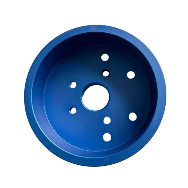 CNC turning aluminum sensor mount bracket with blue oxidation finish