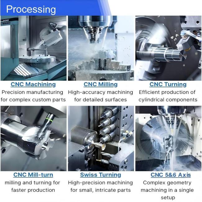 CNC machining material samples and precision components