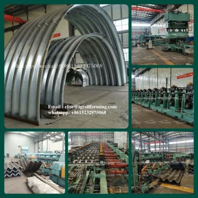 China Corrugated Steel Roll Forming Machine, Drainage Culvert Pipe machine, Metal corrugated culvert pipe machine for sale