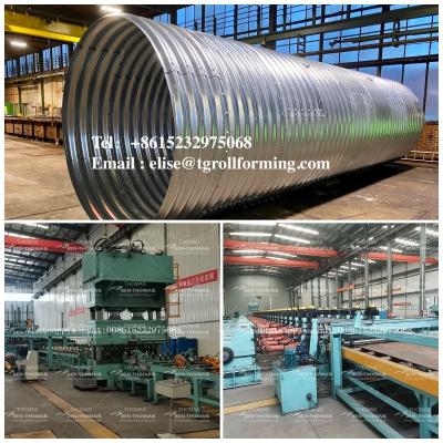 China Drainage Culvert Pipe production line, Assembled corrugated steel pipe machine, Long span culvert plate machine for sale