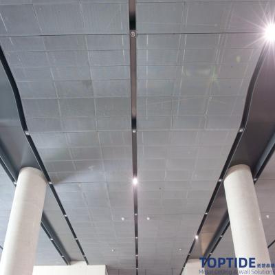 China Artistic Textured Snap Grid Ceiling Boards Accessories Stainless Steel Curved Ceiling Covering Materials for sale