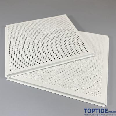 China High Strength Curved RAL9016 0.6mm Lay In Metal Ceiling Tiles Snap Type for sale