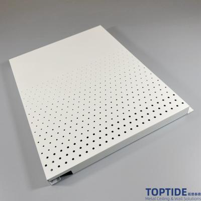 China White Acoustical Perforated Suspended Metal Ceiling Decorative Aluminium Hook And Lay Ceiling Tiles for sale