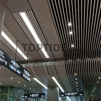 China Cheap Suspended Aluminum / Aluminium Strip Ceiling Building Decorative Snap In Ceiling Tiles for sale