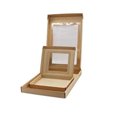 China kraft paper Shoe Packaging Box Shipping Mailer Box With Pvc Window for sale