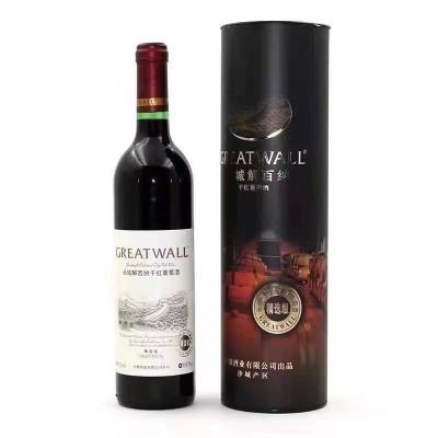 Chine Red Wine 100% Recycled Cardboard Tube Packaging With Lid Custom Design Logo à vendre