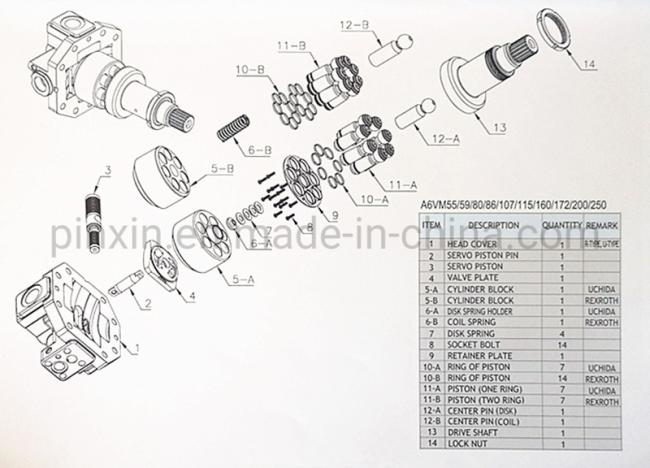 Cylinder Block Spare Parts for Rexroth A6vm107 Hydraulic Motor
