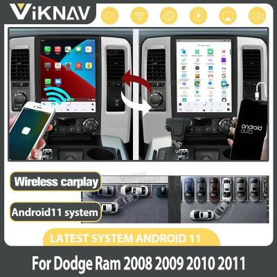 China 12.1 pulgadas de Android Auto Car radio Para 2008-2011 Dodge Ram GPS reproductor multimedia pantalla táctil soporte Carplay inalámbrico en venta