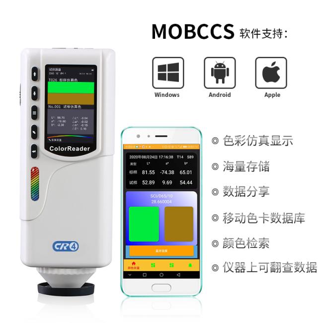 CIE Lab Color Space Silk Cheap ColorReader CR4 with APP mobile software