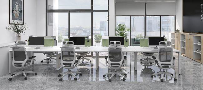 Staff Rolling Furniture Seating Computer White High Back Mesh Office Chairs 2