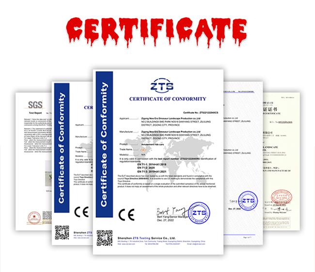 Product certification documents showing compliance with safety standards