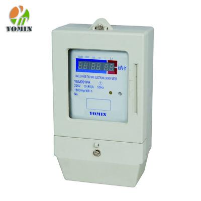 China Single phase digital electronic prepaid watt hour meter with LED display for sale