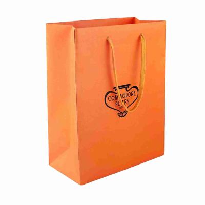 China Artpaper 4C Orange Small Paper Shopping Bags Bulk odm for sale