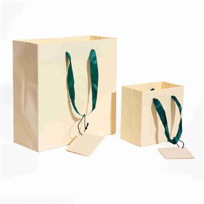 China ODM Waterproof Cardboard Printed Paper Gift Bags White Ivory 1000PCS for sale