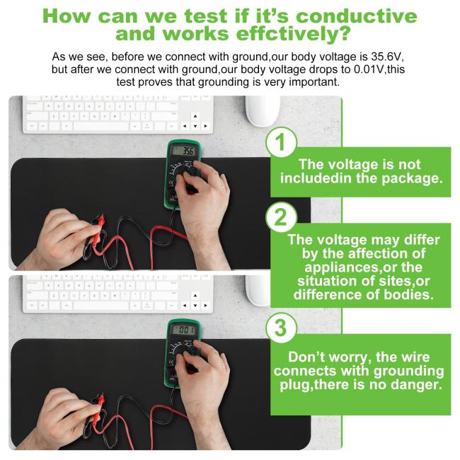 Anti Static ESD Protective Conductive Grounding Mat with Customizable Size for EMF Protection 8