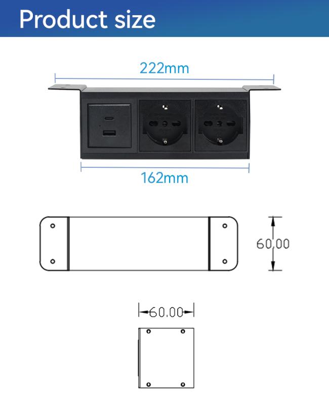 GAOST Edge Mount Power Outlet side view and installation details