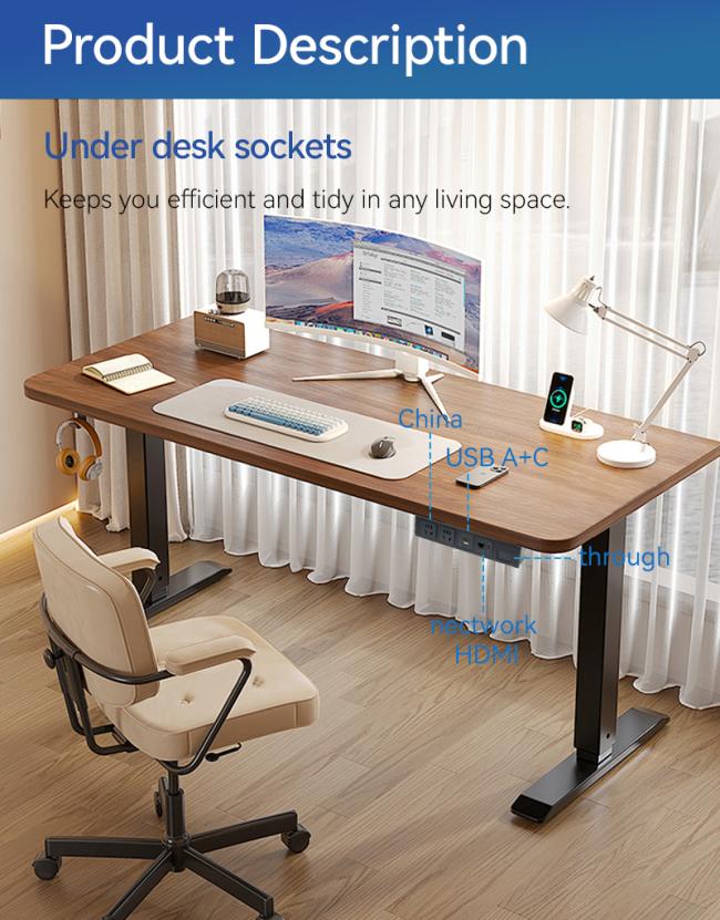 Desk socket mounted under desk edge demonstrating space-saving design