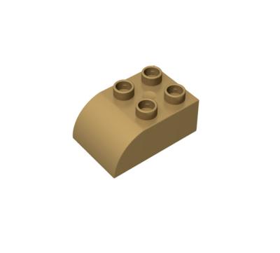 China GDS-D012 Thick Big Plastic Building Blocks Parts 2×3 High Single Side Arc 4 Holes for sale