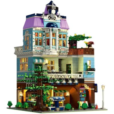 China Cafe Building Blocks Toys Coffee Shop Building Blocks Toy Set With LED Lights for sale