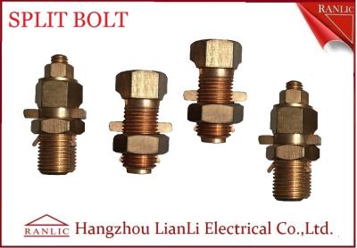 China High Strength Brass Electrical Wiring Accessories / Yellow Split Bolt Connectors for sale
