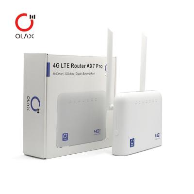 China OLAX AX7 PRO 300Mbps CPE Wifi Router 4 LAN Port  4g Router With Sim Slot And External Antenna for sale