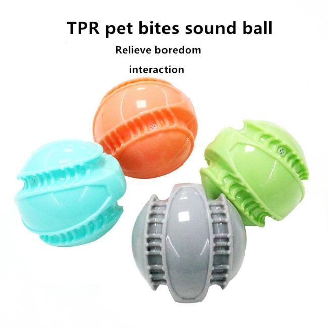 orange squeaky dog ball