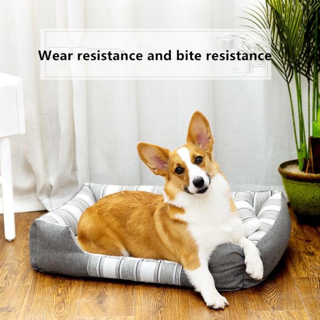 striped dog bed