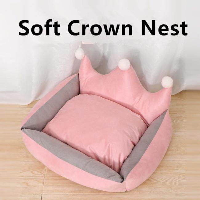 pink dog sofa