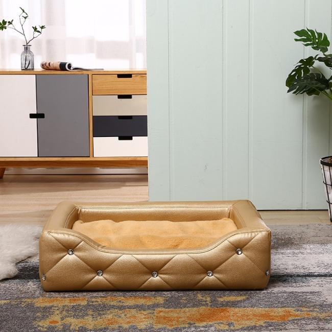 gold dog bed