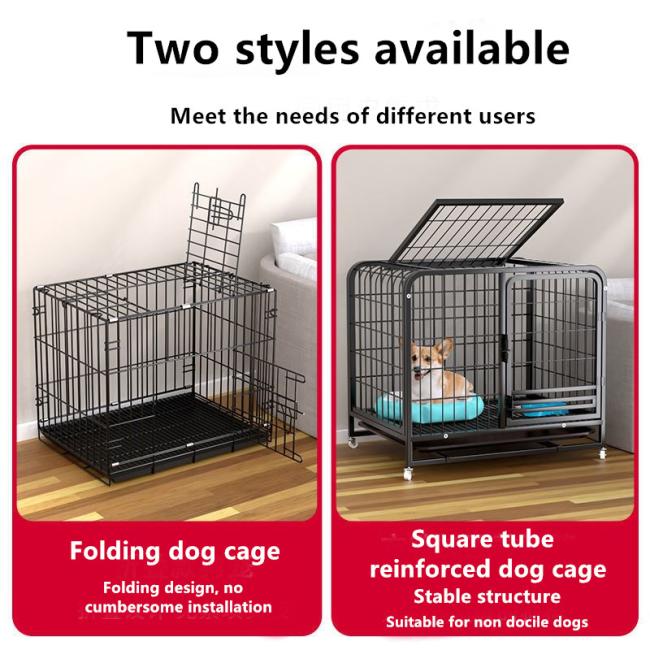 dog crate in bedroom