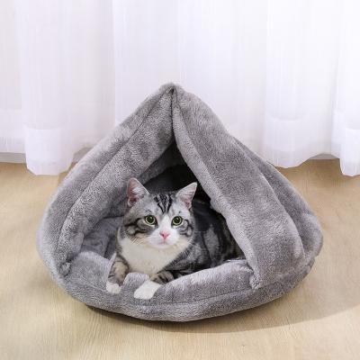 China Semi Closed Winter Warm Stocked Cat Nest Bed As Pet Bed Mat for sale