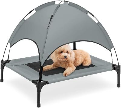 China ODM Outdoor Mesh Cooling Raised Dog Bed With Canopy for sale