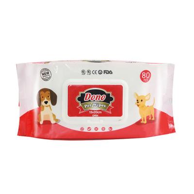 China 80 Pieces Nonwoven Fabric Pet Cleaning Wipes 15X20cm for sale