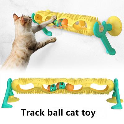 China Luminous Mint TPR Cat Track Ball Long Turntable Fur Rubbing Artifact Pet Products for sale