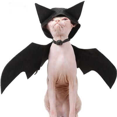 China 100g Halloween Pet Bat Wings Black Cool Dog Cat Bat Hat Disguise Pet Costume for sale