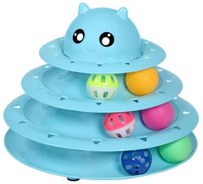 China Interactive Cat Toy Roller 3-Level Turntable Amazon Fun Mental Physical Exercise Puzzle for sale