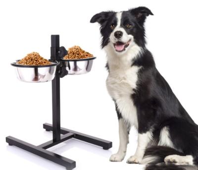 China Elevated Dog Bowls Raised Pet Feeder Cat Food & Water Diner Stand Set for sale