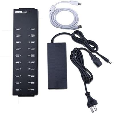 China Industrial Grade 20 Port USB2.0 Hub Charger Data Sync And Charging Station for sale