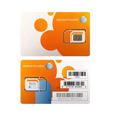 China AT&T SIM Card Compatible With Prepaid GoPhone Postpaid AT&T Cellular Service Universal Triple Cut 3 In 1 for sale