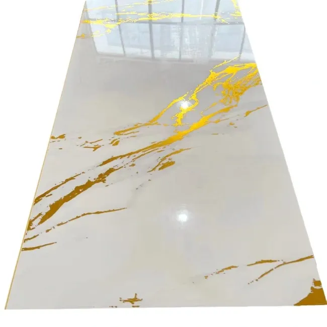 Modern PVC Marble Wall Panel Decoration Geometric Waterproof Fireproof Moisture-Proof Hotels Apartments