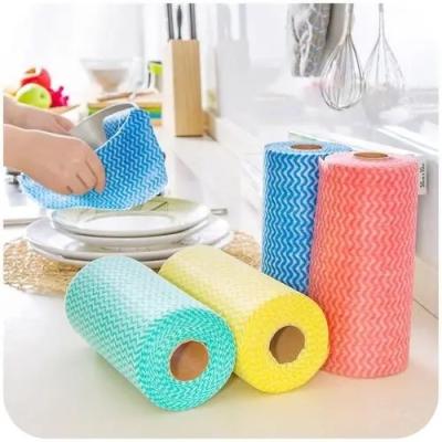 China BSCI Washable Spunlace Cleaning Wipes Cloths Roll Nontoxic Disposable for sale