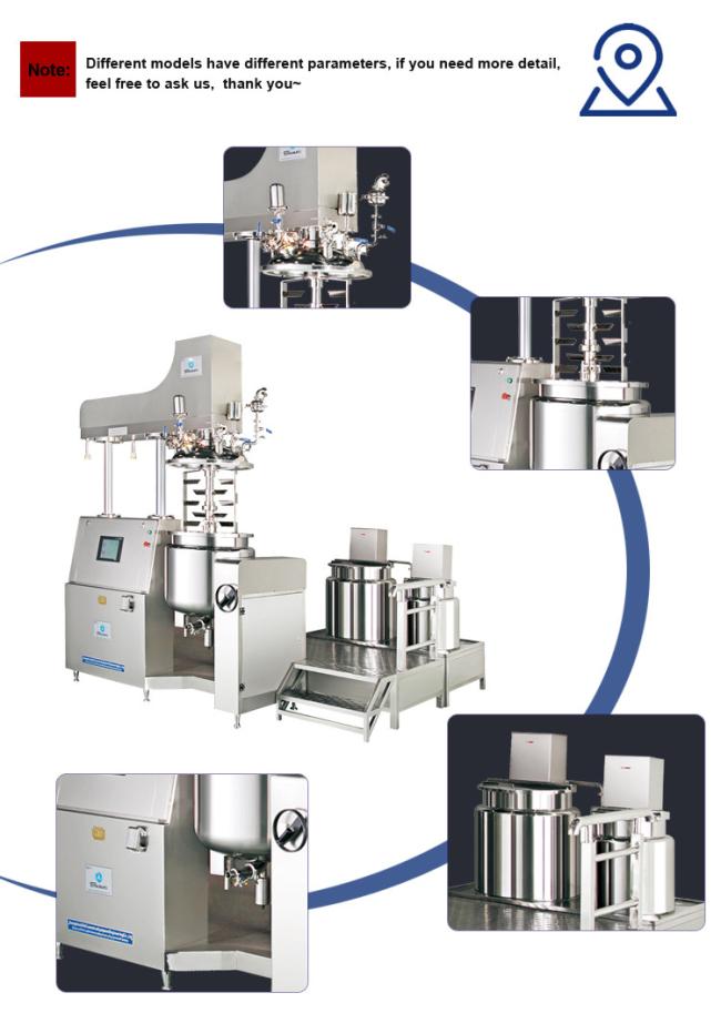 High-Shear Stainless Steel Vacuum Emulsifier Mixer Milling Pump for Shampoo Liquid Soap Cosmetic Creams Efficient Tripling