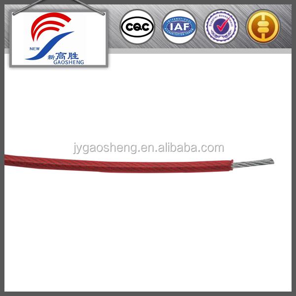 Close-up of PVC coated wire rope
