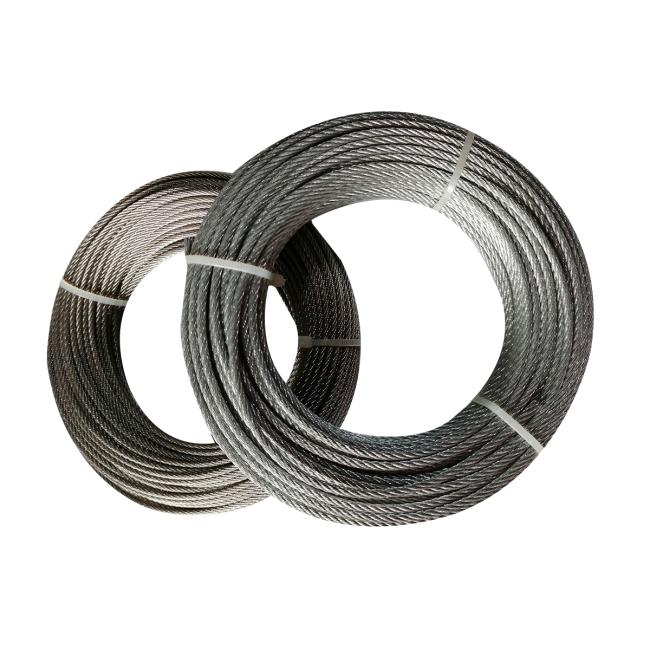 Galvanized aircraft cable spool showing packaging and product labeling